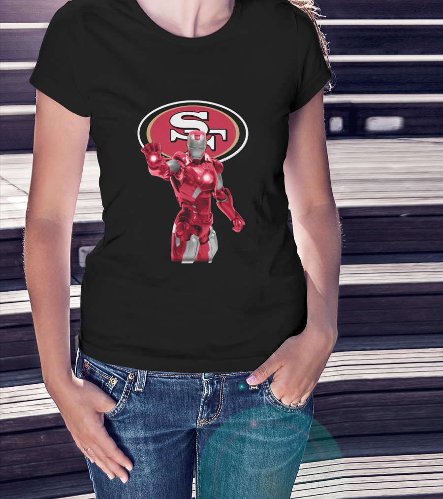 San Francisco 49ers Iron Man Nfl Marvel Crossover Fan T-Shirt
