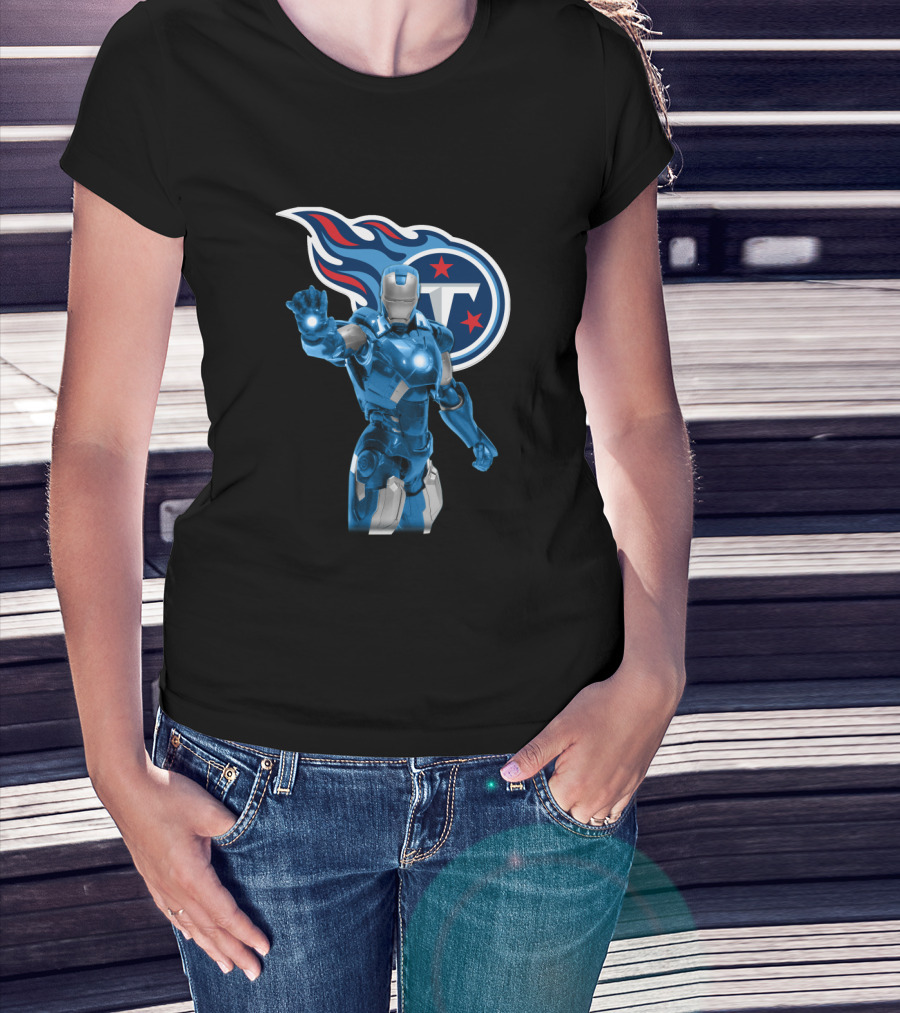 Iron Man Crossover With Tennessee Titans Fan Gear T-Shirt