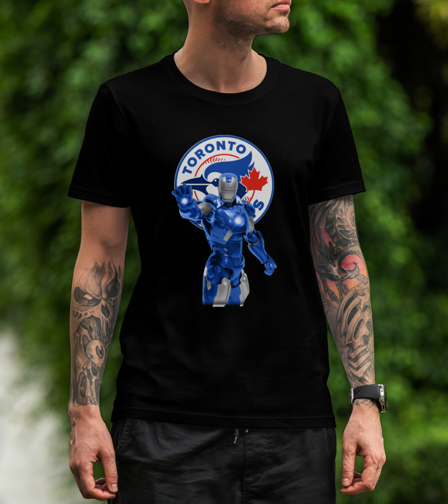 Toronto Blue Jays Iron Man Fans Ultimate Marvel Baseball Crossover T-Shirt
