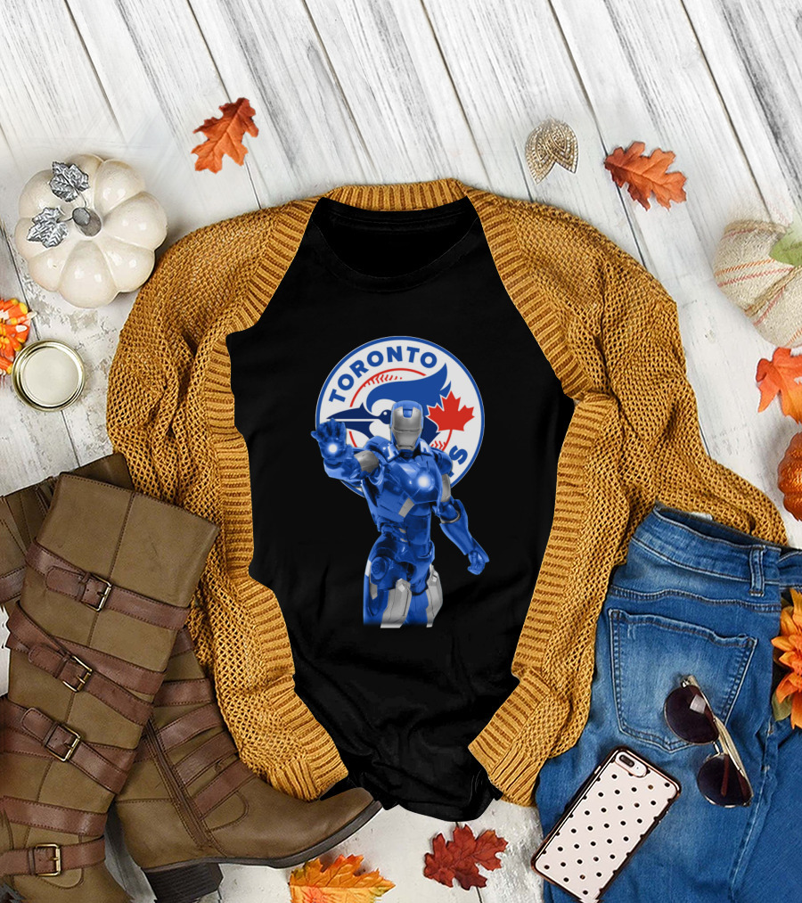 Toronto Blue Jays Iron Man Fans Ultimate Marvel Baseball Crossover T-Shirt