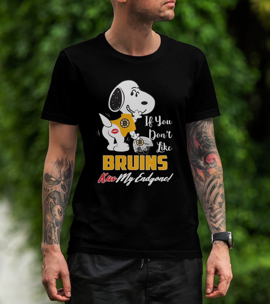 Snoopy If You Don't Like Bruins Kiss My Endzone T-Shirt