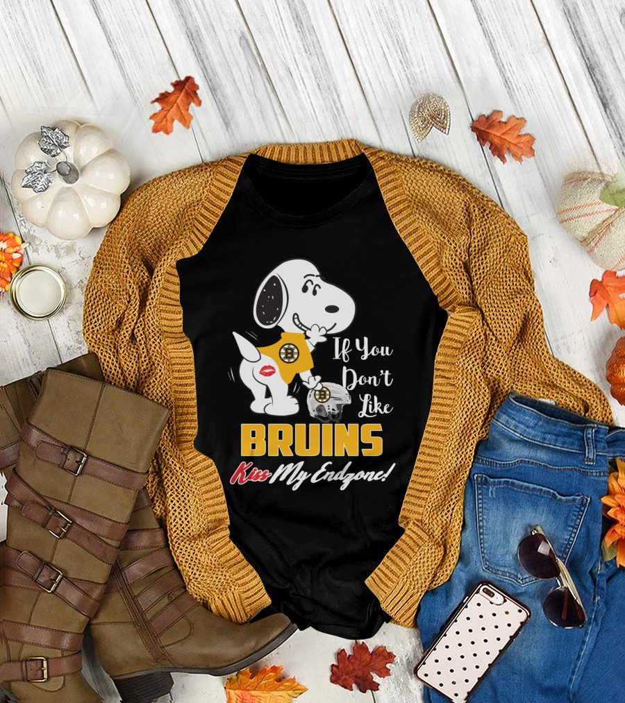 Snoopy If You Don't Like Bruins Kiss My Endzone T-Shirt