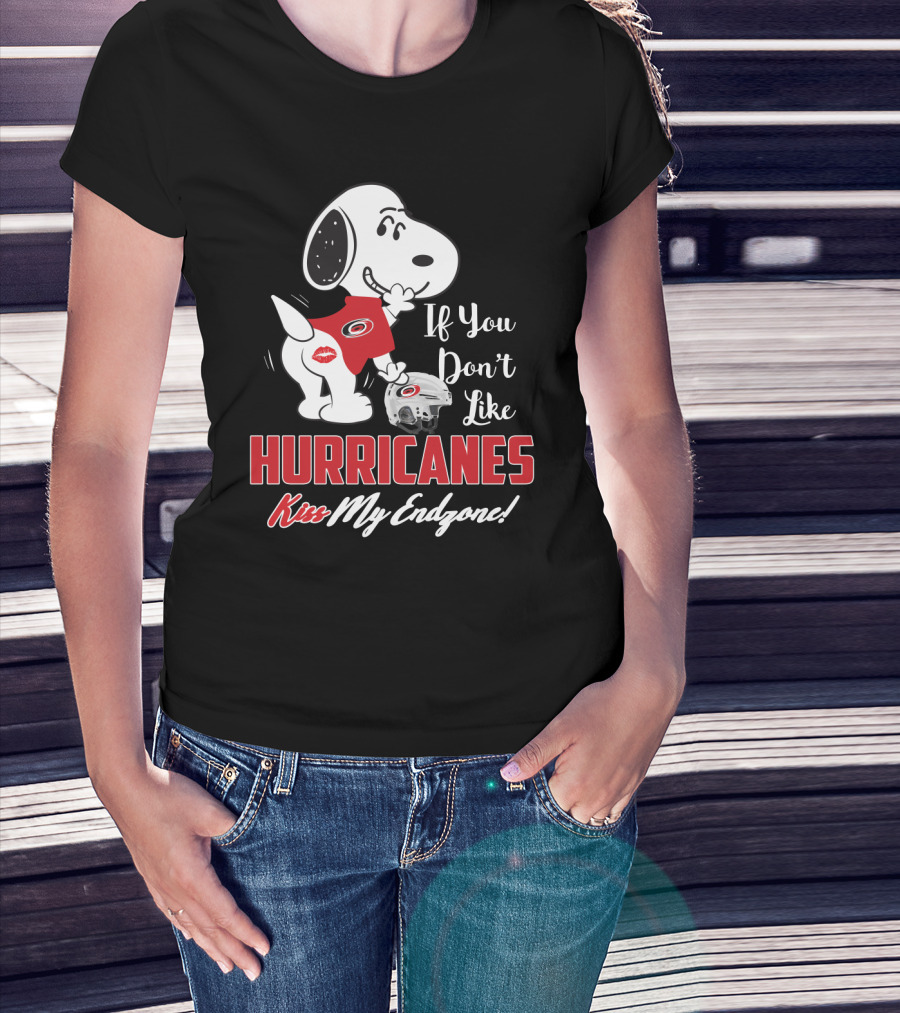 If You Don't Like Hurricanes Kiss My Endzone Snoopy Carolina Hurricanes Fans T-Shirt