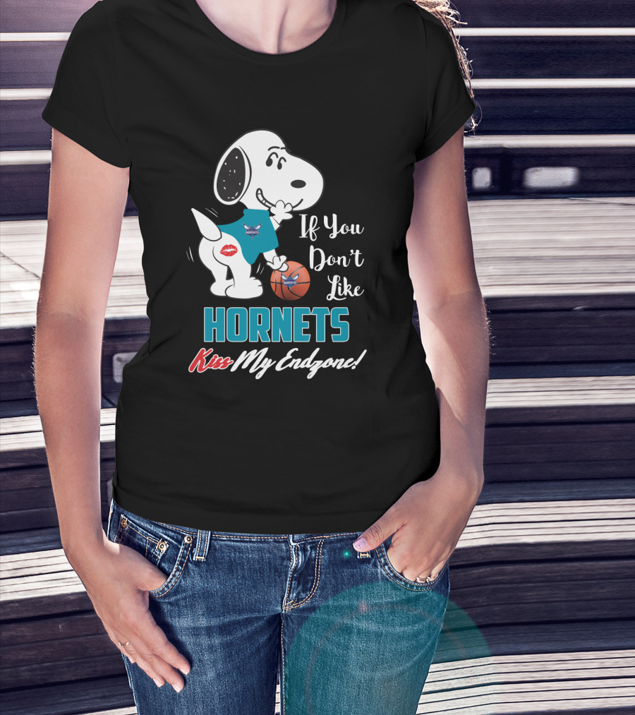 If You Don't Like Hornets Kiss My Endzone Snoopy Charlotte Hornets T-Shirt