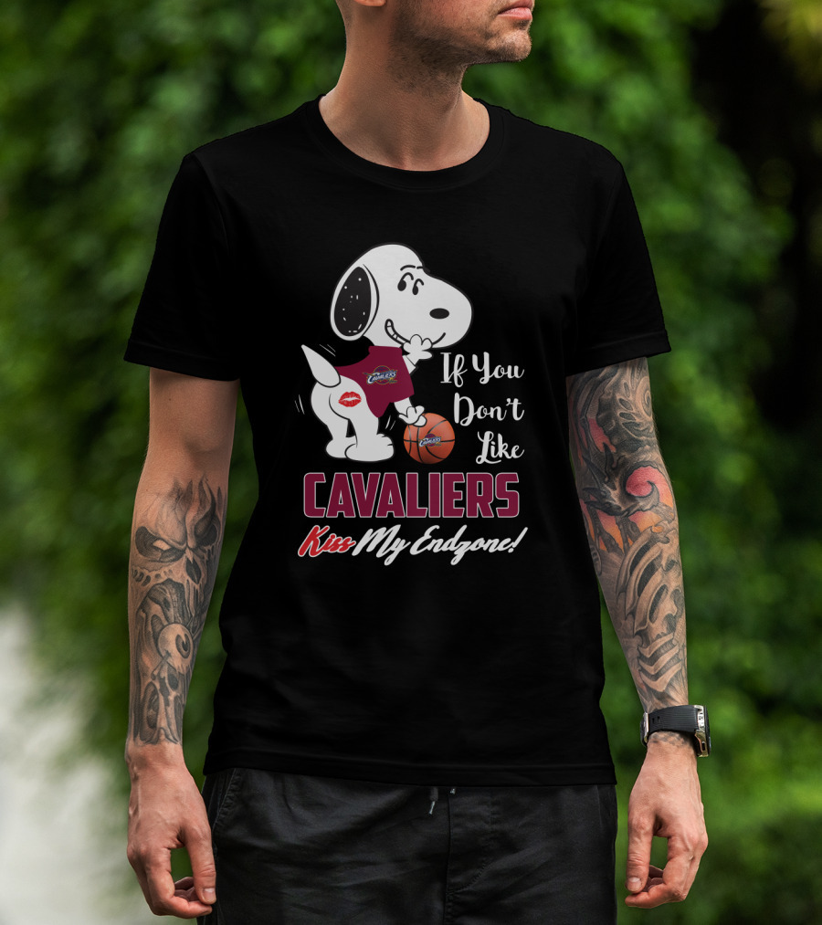 Snoopy Cleveland Cavaliers If You Don't Like Cavaliers Kiss My Endzone T-Shirt