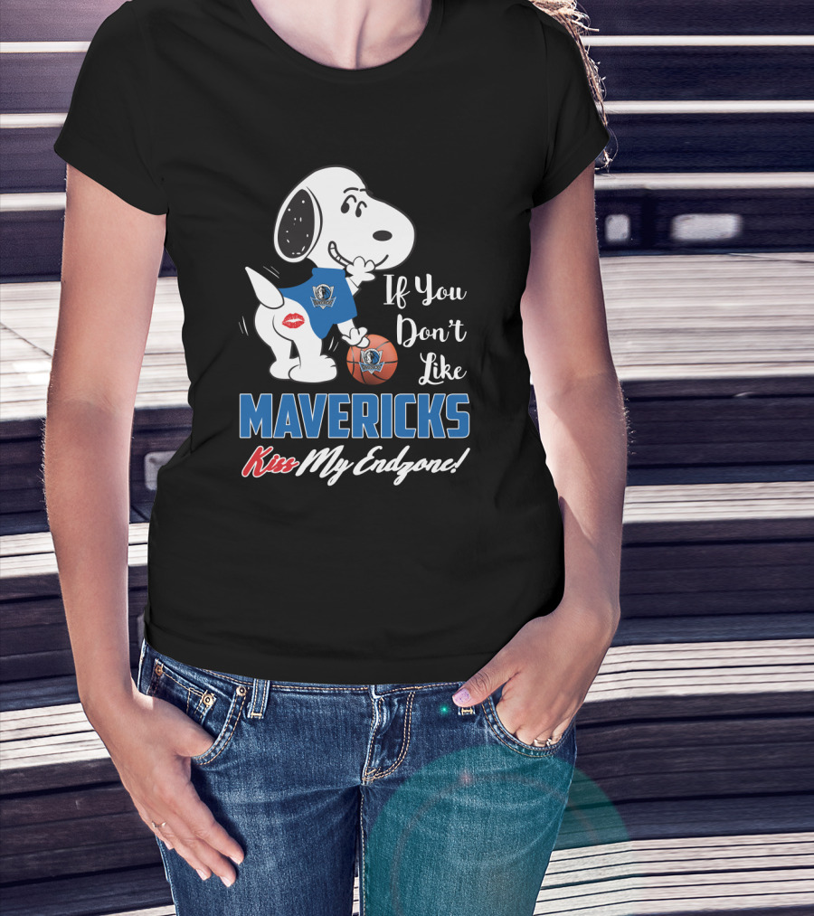 Snoopy Mavericks Kiss My Endzone Basketball Fans T-Shirt
