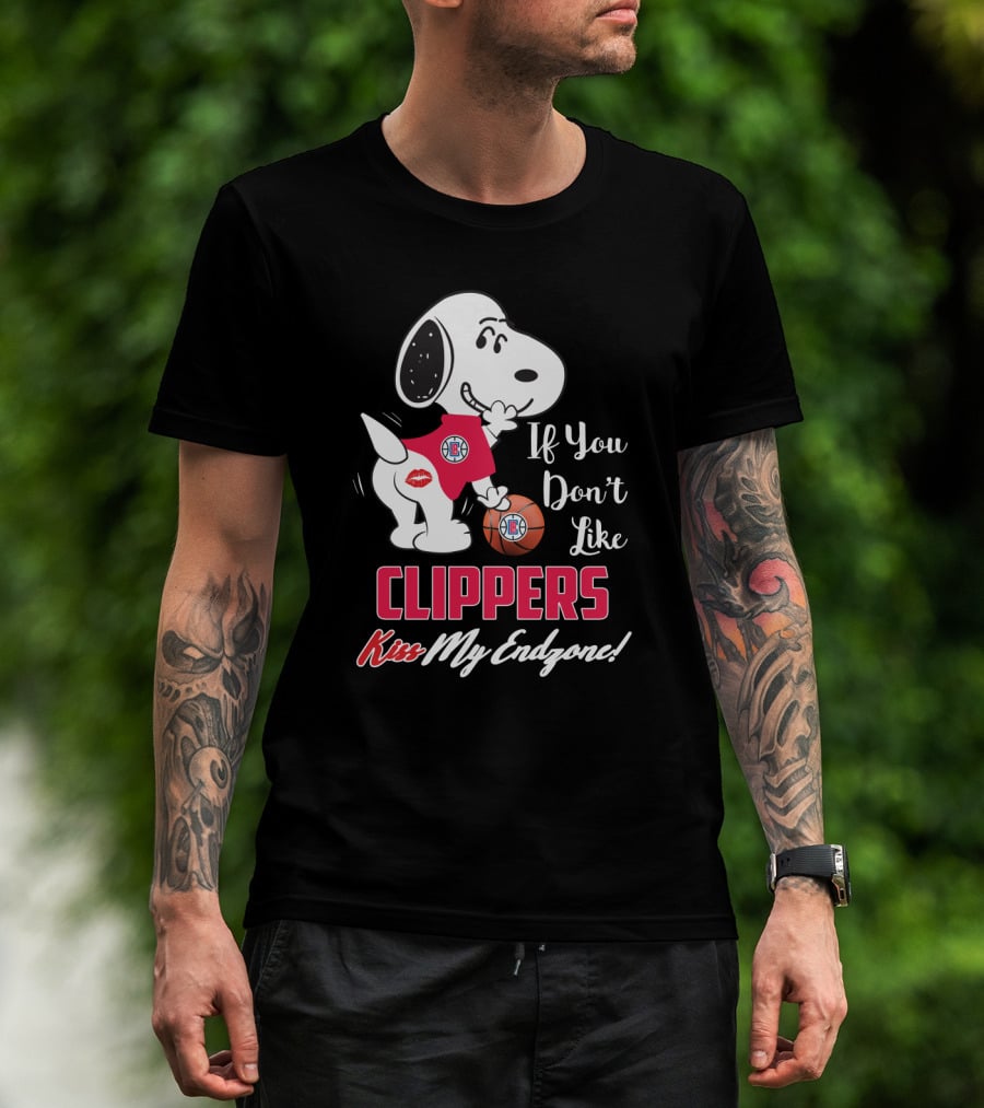 If You Don't Like Clippers Kiss My Endzone Snoopy La Clippers Fans T-Shirt