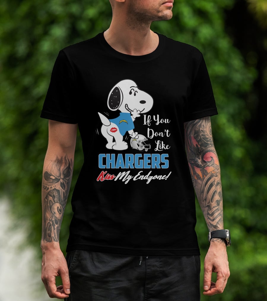 If You Don't Like Chargers Kiss My Endzone Snoopy Los Angeles T-Shirt
