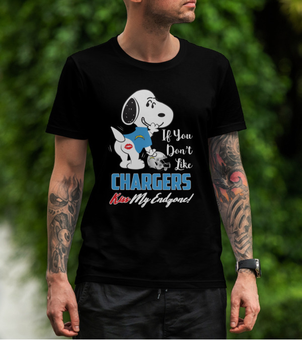 If You Don't Like Chargers Kiss My Endzone Snoopy Los Angeles T-Shirt
