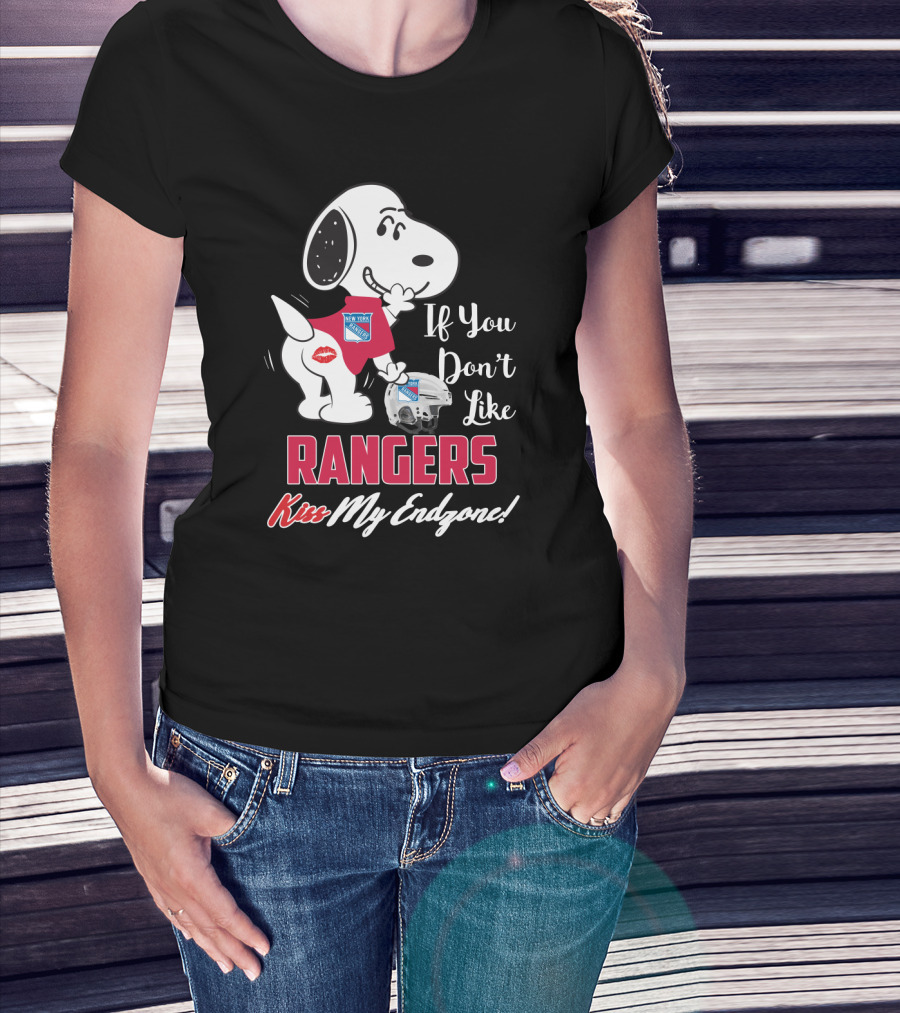 If You Don't Like Rangers Kiss My Endzone Snoopy New York Rangers T-Shirt