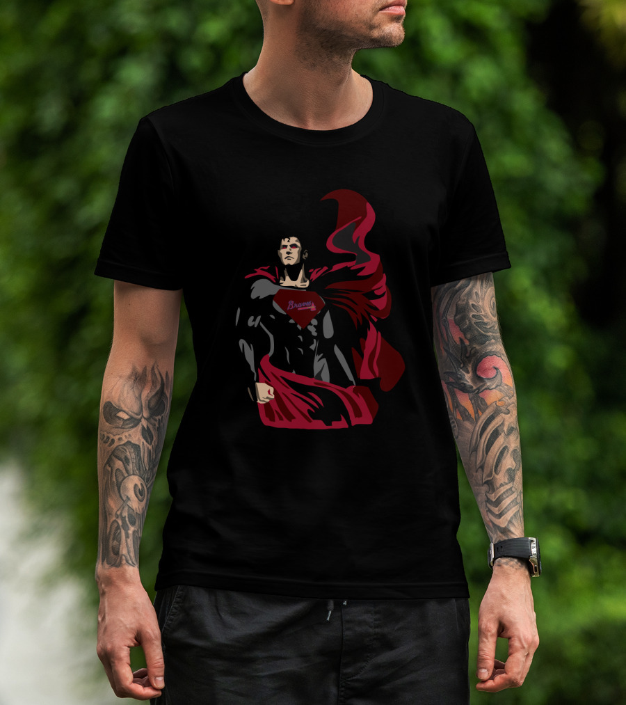 Superman Braves Fans Hero Iconic Atlanta Tribute T-Shirt