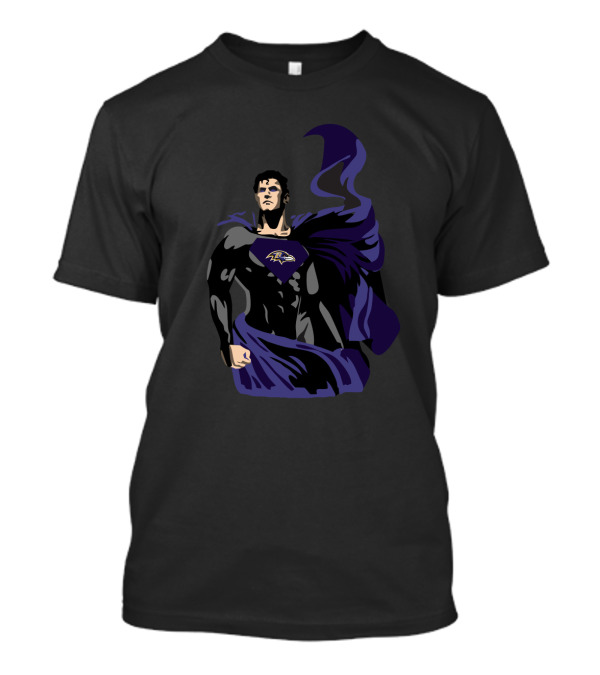 Superman Baltimore Ravens Fan Iconic Logo Fusion T-Shirt