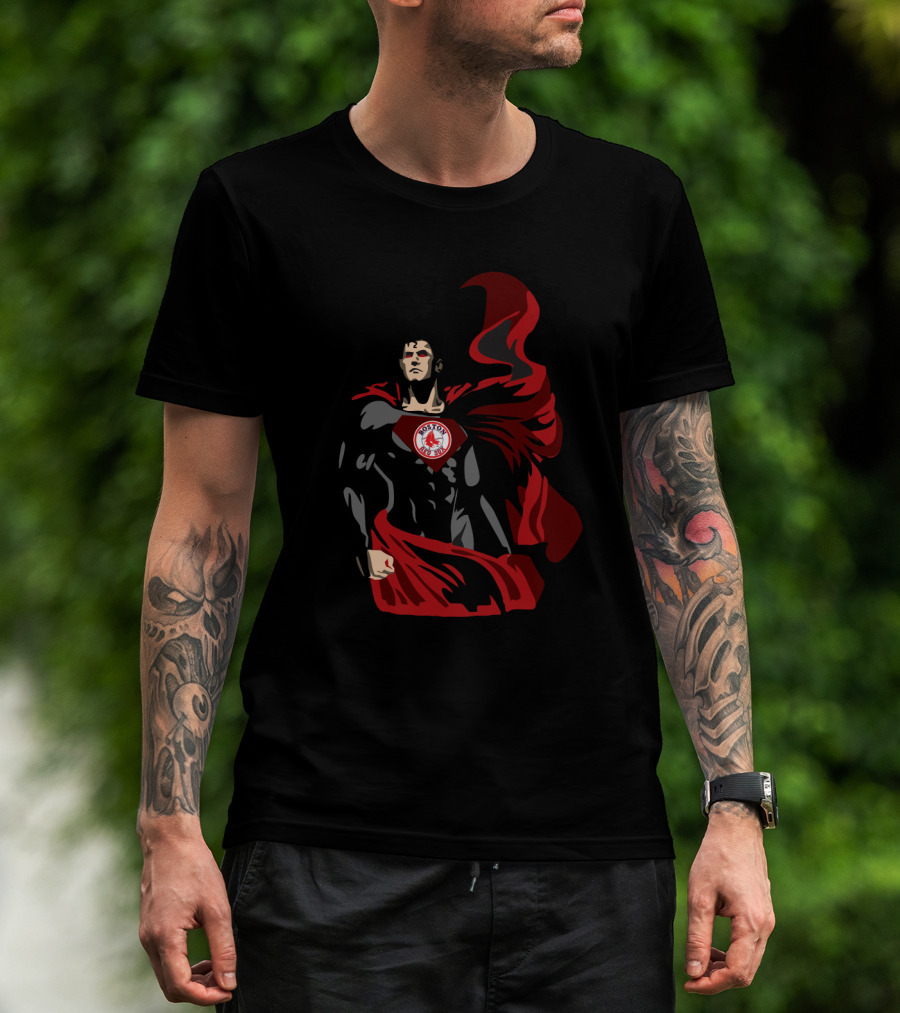Superman Boston Red Sox Fans Logo Hero Cape T-Shirt