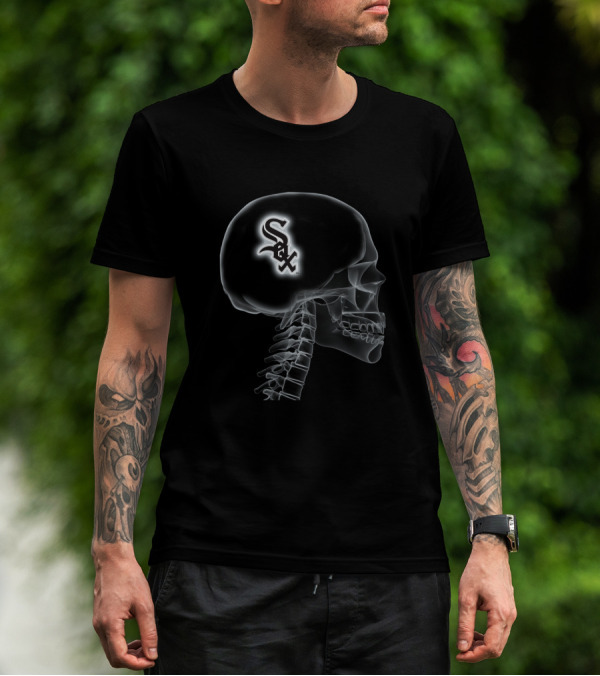 Chicago White Sox Skull X-Ray Brain Halloween T-Shirt