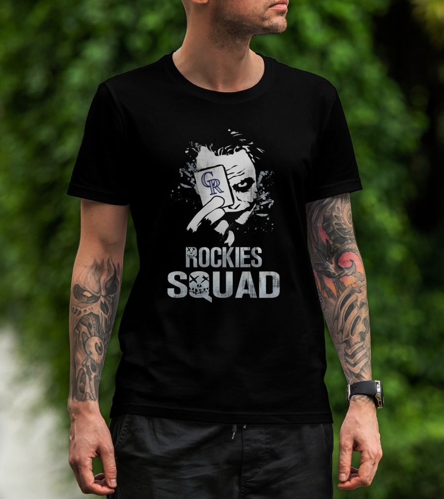 Joker Holding Colorado Rockies Card With Rockies Squad Text T-Shirt