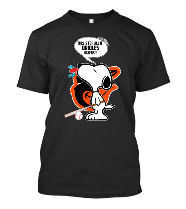 Snoopy Baseball Baltimore Orioles Haters T-Shirt