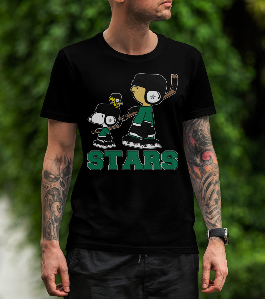 Snoopy Woodstock Dallas Stars Hockey Fans T-Shirt