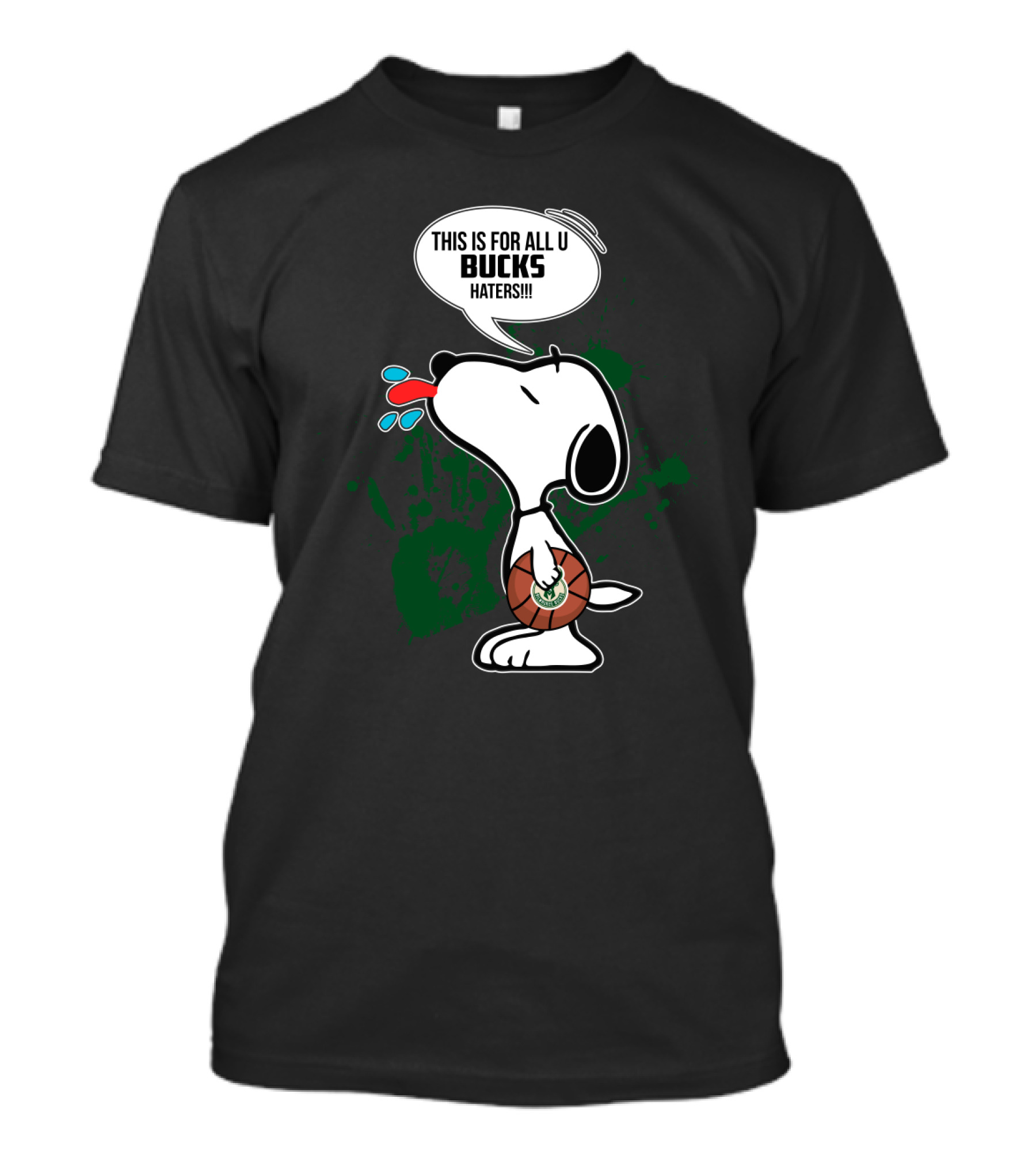 Snoopy Basketball Milwaukee Bucks Haters Fans Pep Talk T-Shirt