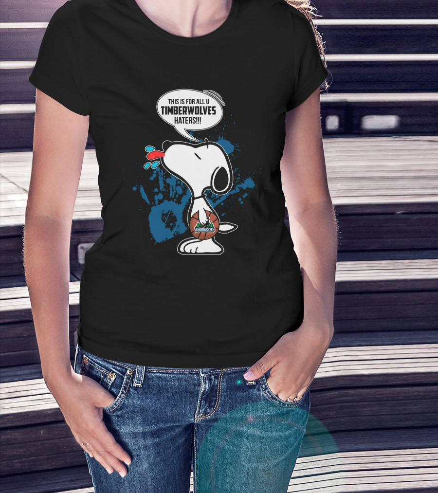 Snoopy Timberwolves Haters Throwback T-Shirt