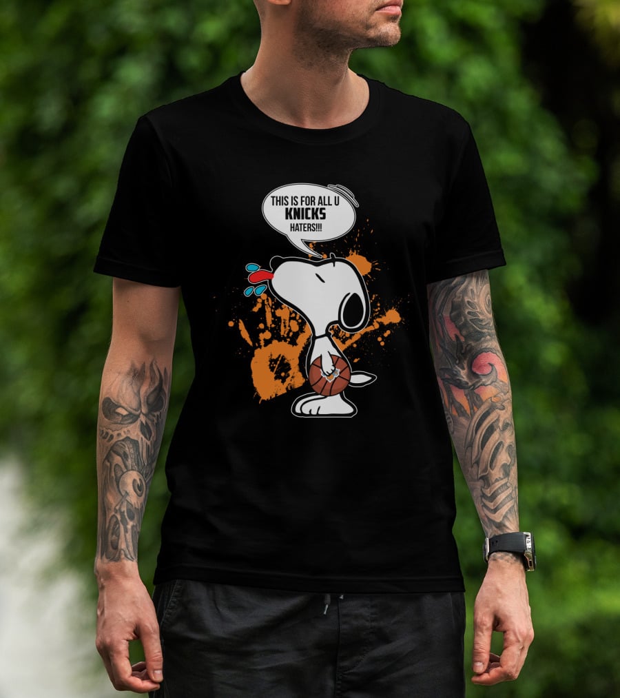 Snoopy Knicks Haters Basketball Fan Statement T-Shirt