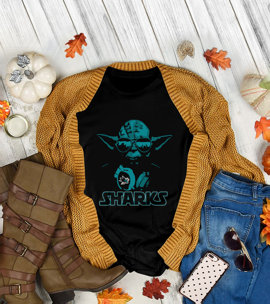 Yoda San Jose Sharks Fans Star Wars Mashup T-Shirt