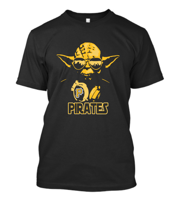 Yoda Wearing Sunglasses Pittsburgh Pirates Logo Fans Star Wars Crossover T-Shirt