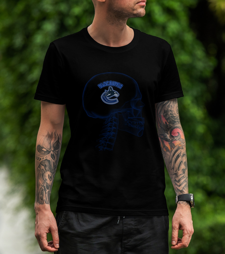 Vancouver Canucks Brain Skull Halloween T-Shirt