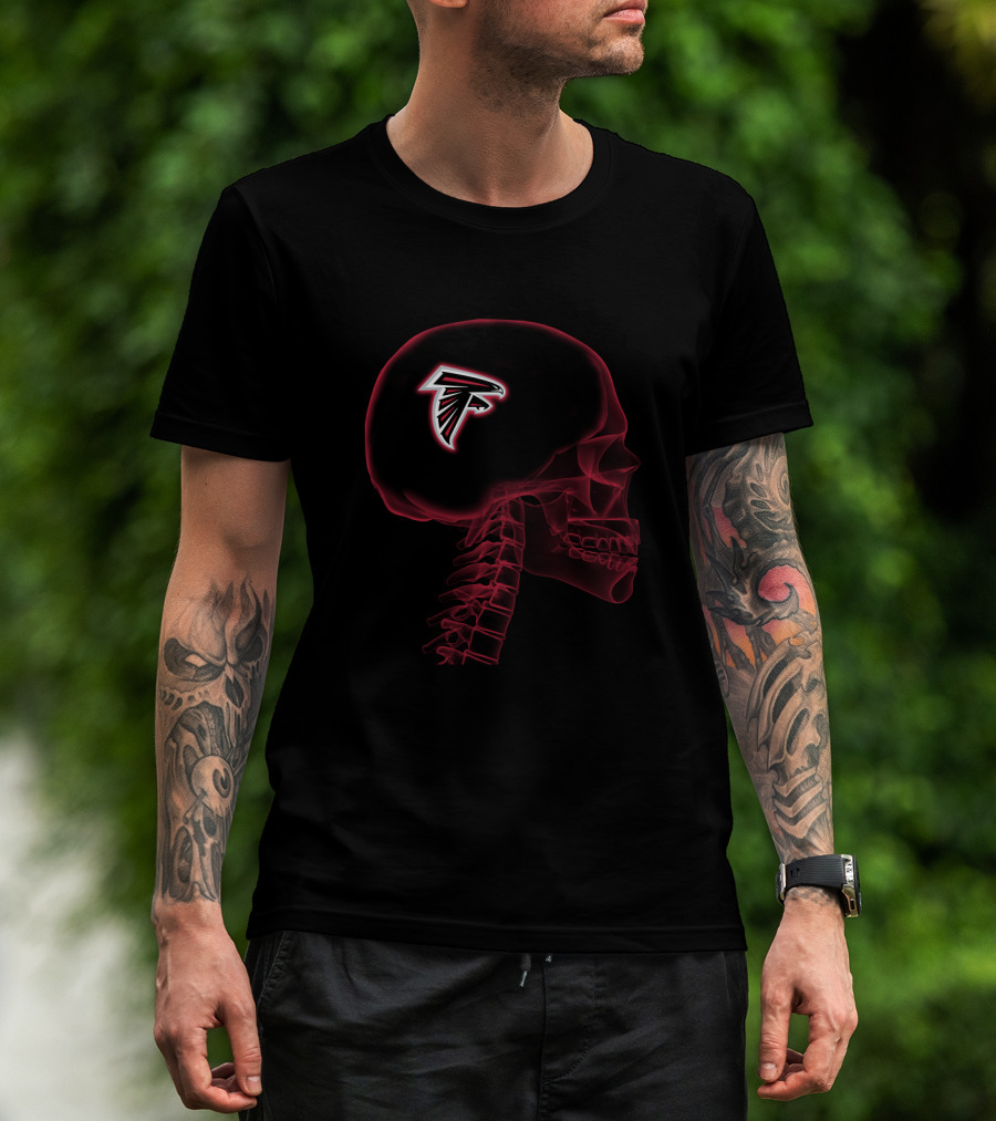 Atlanta Falcons Brain Skeleton Halloween Theme T-Shirt