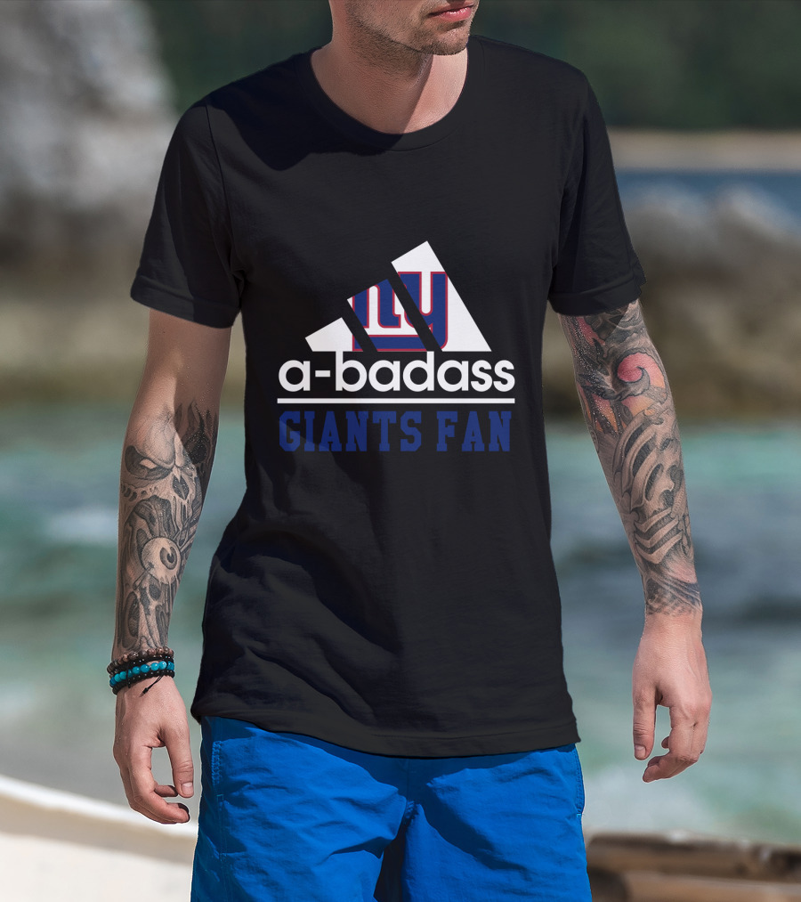 New York Giants A-Badass Giants Fan T-Shirt