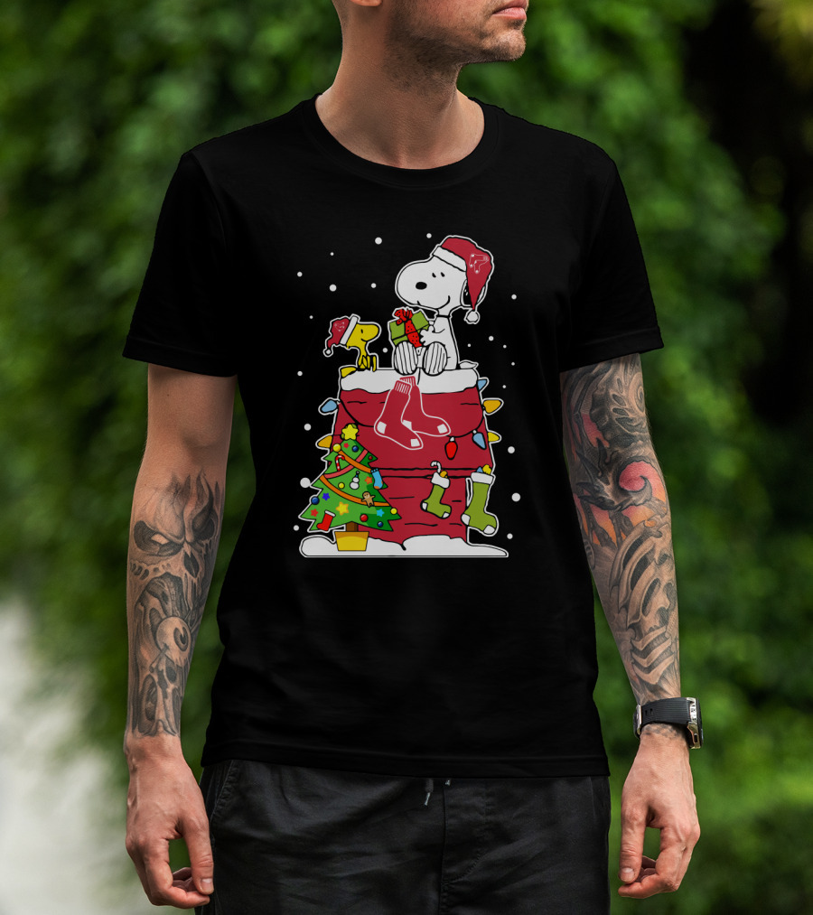 Boston Red Sox Snoopy Christmas Lover T-Shirt