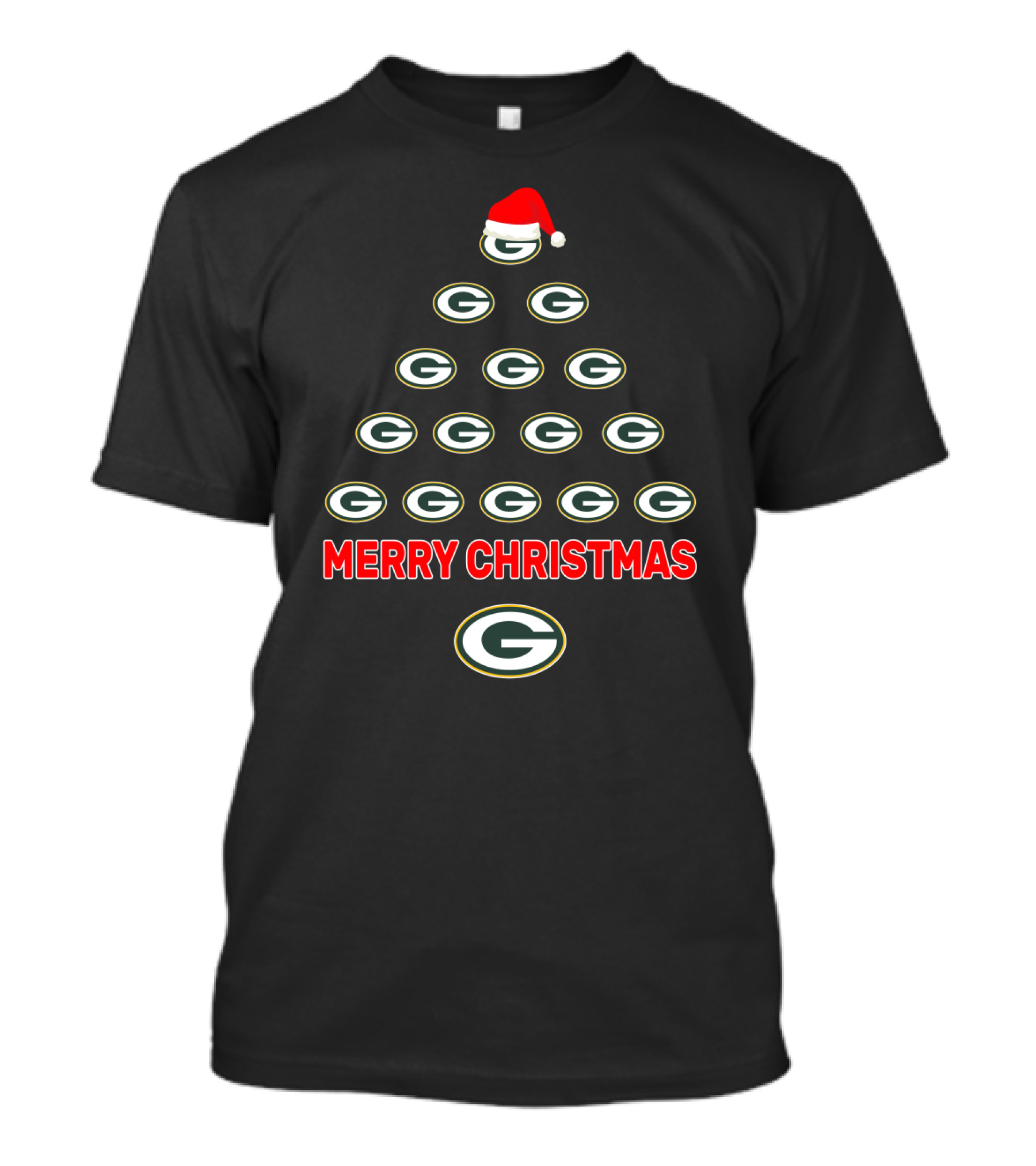 Merry Christmas Green Bay Packers Logo Tree T-Shirt