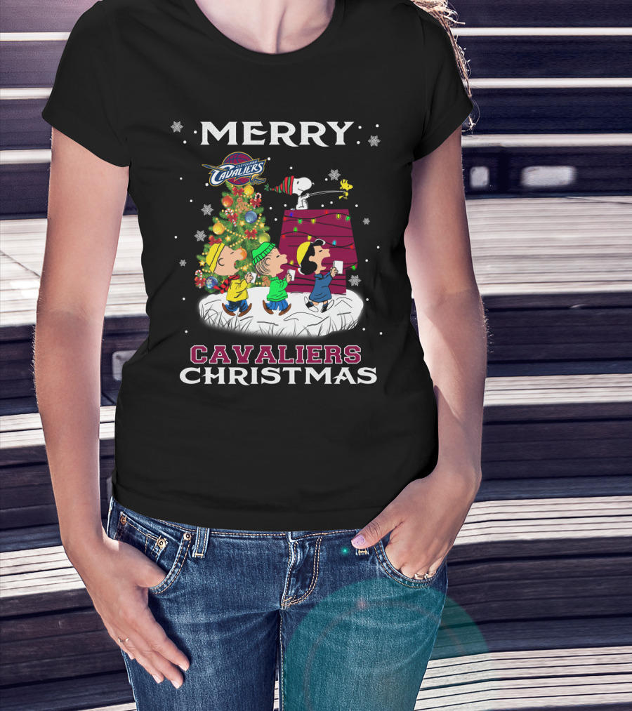 Merry Cavaliers Christmas Snoopy Peanuts Charlie Brown T-Shirt