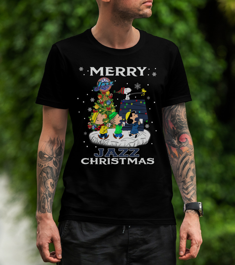 Merry Utah Jazz Christmas Snoopy Fans T-Shirt