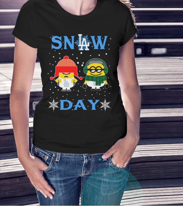 Sn❆W La Day La Dodgers Minion Duo Winter Theme T-Shirt