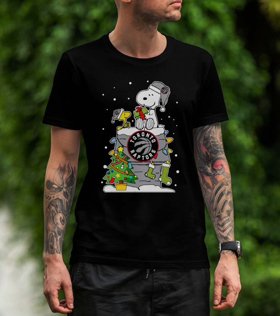Toronto Raptors Snoopy Holiday Christmas Fans T-Shirt