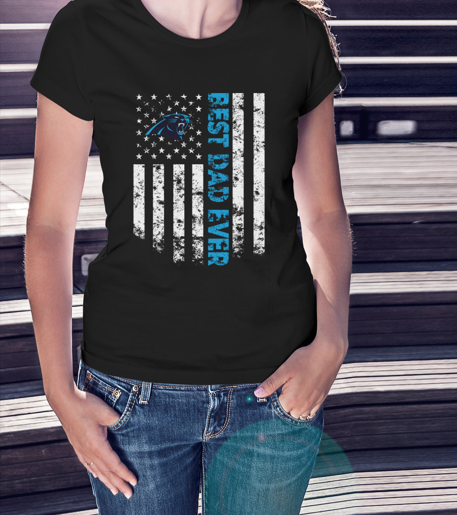 Best Carolina Panthers Dad Ever Stars And Stripes T-Shirt