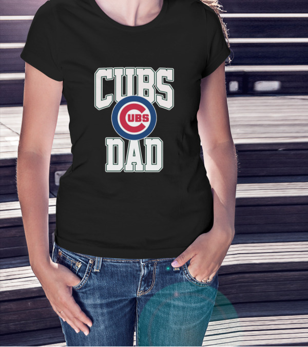 Chicago Cubs Dad Baseball Fan Logo T-Shirt
