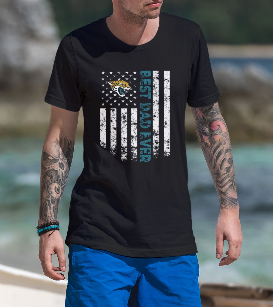 Best Jacksonville Jaguars Dad Ever American Flag T-Shirt