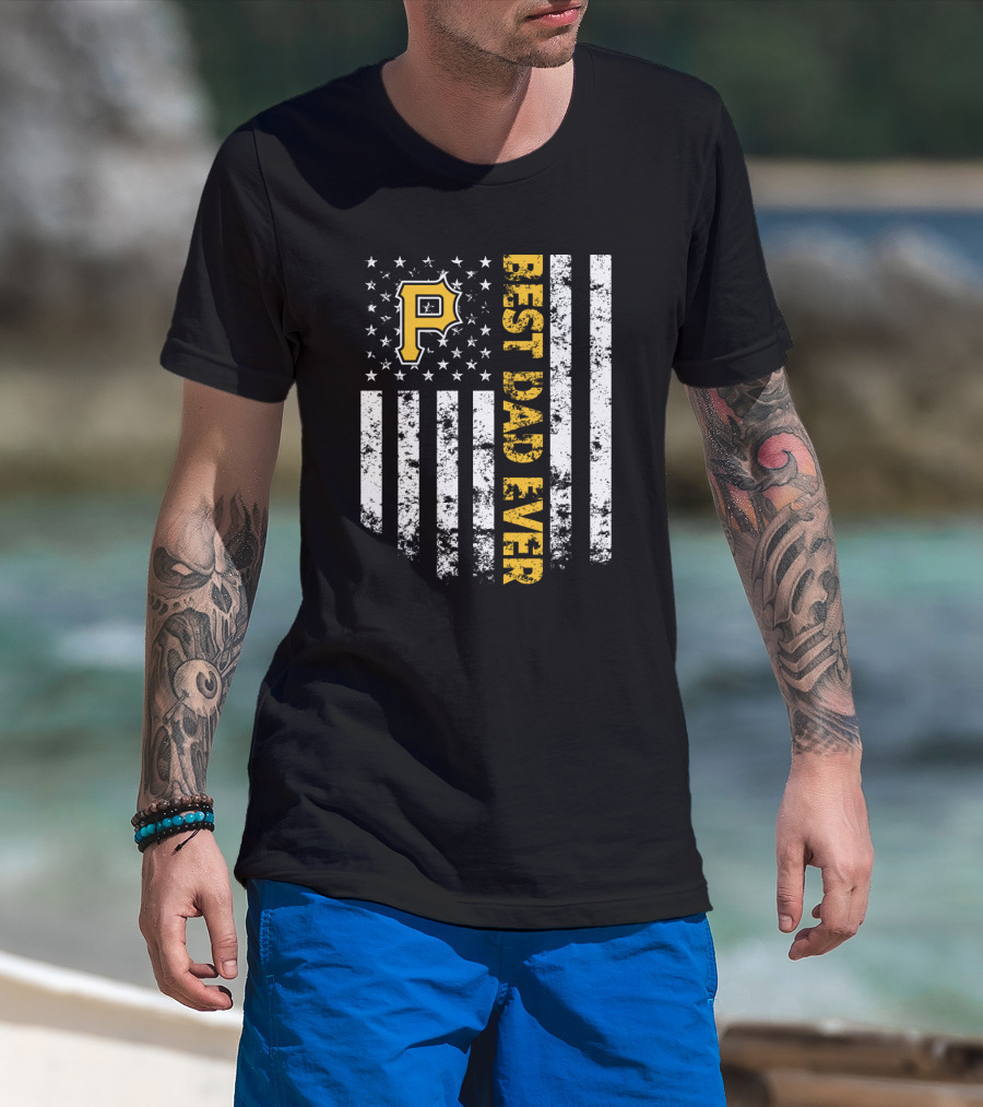 Best Pittsburgh Pirates Dad Ever Flag T-Shirt