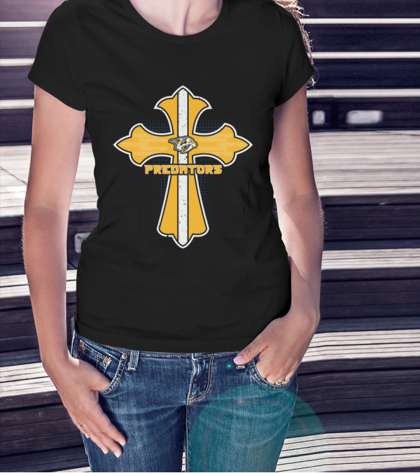 Cross Nashville Predators Fans Jesus Predators T-Shirt