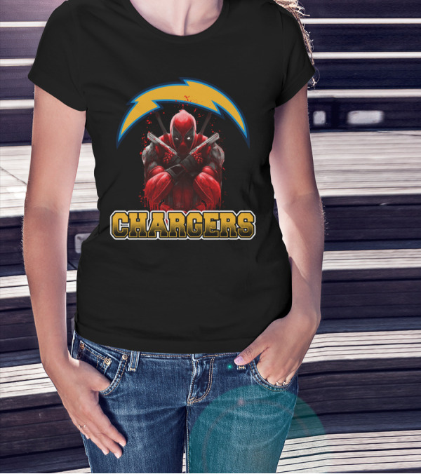 Los Angeles Chargers Deadpool Crossover Fandom T-Shirt