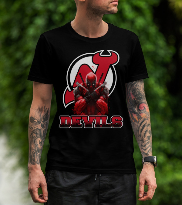 New Jersey Devils And Deadpool Crossover Fans Enthusiast Combo T-Shirt
