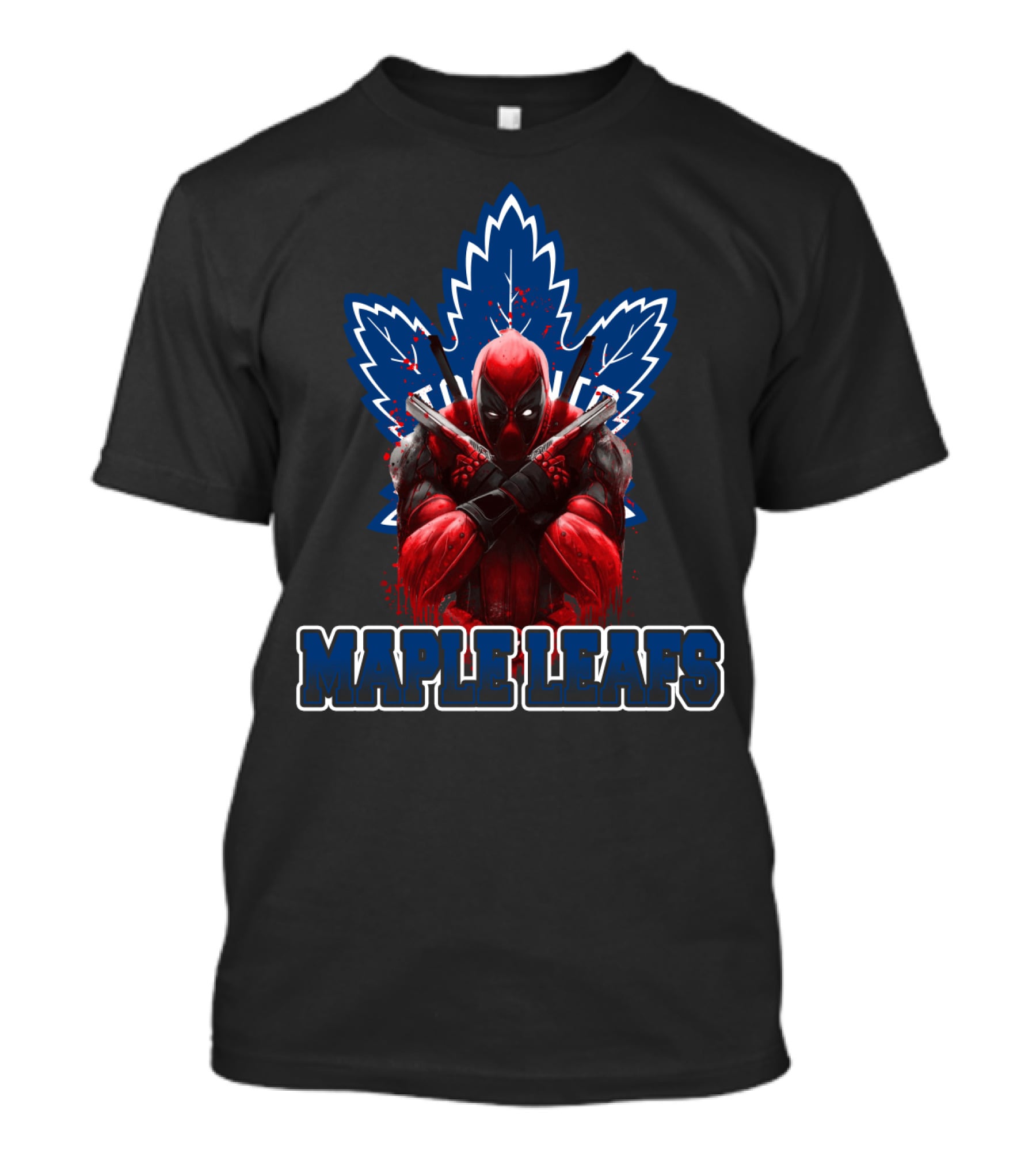 Maple Leafs Deadpool Crossover Logo Toronto Fans T-Shirt
