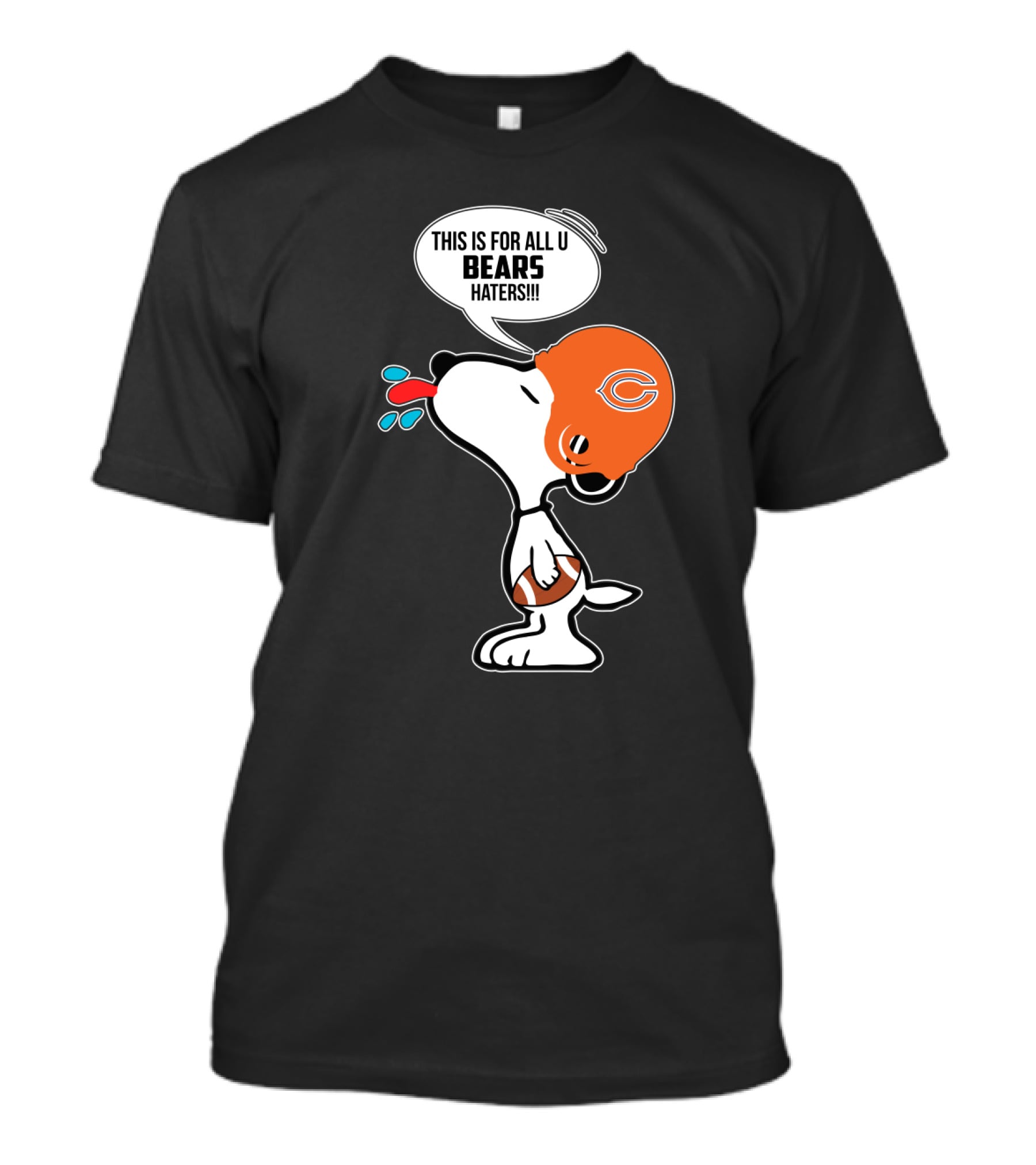 Snoopy Chicago Bears Helmet This Is For All U Bears Haters Football T-Shirt