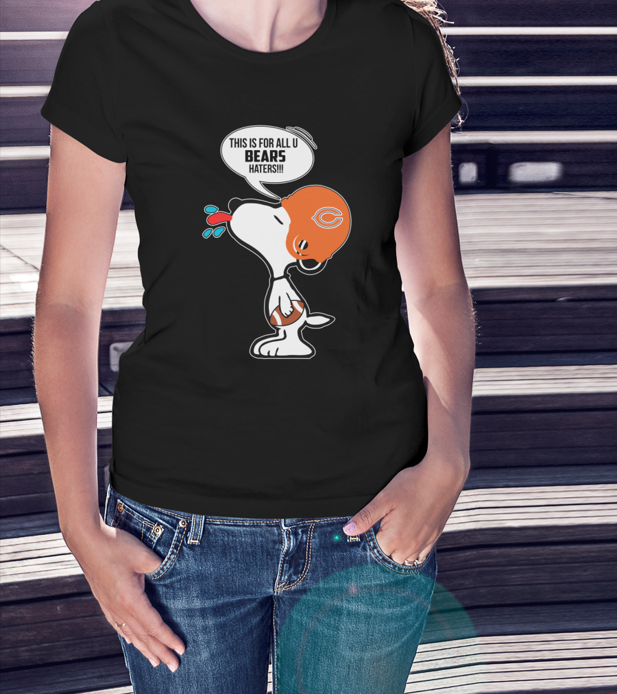 Snoopy Chicago Bears Helmet This Is For All U Bears Haters Football T-Shirt