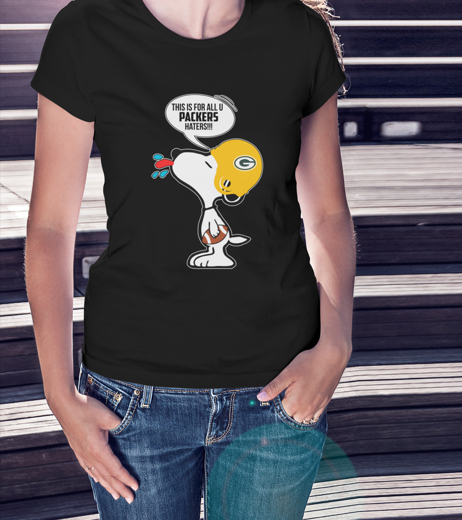 Snoopy Packers Haters Football Helmet Taunting T-Shirt