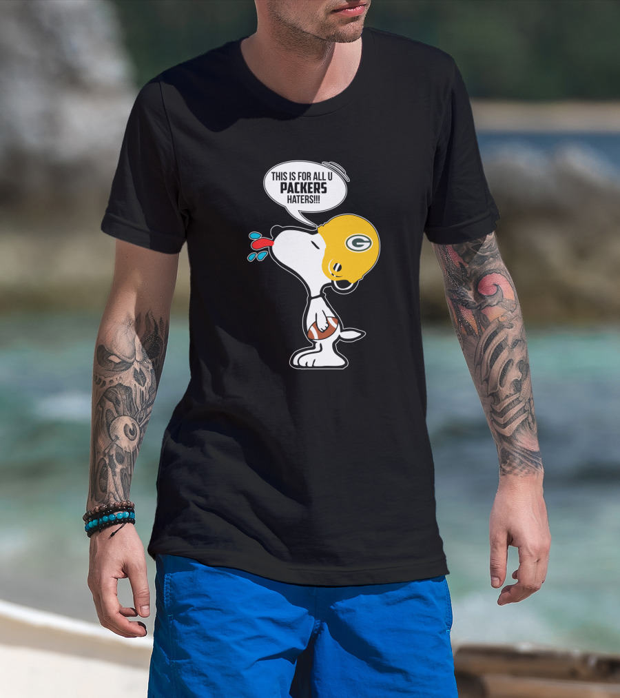 Snoopy Packers Haters Football Helmet Taunting T-Shirt