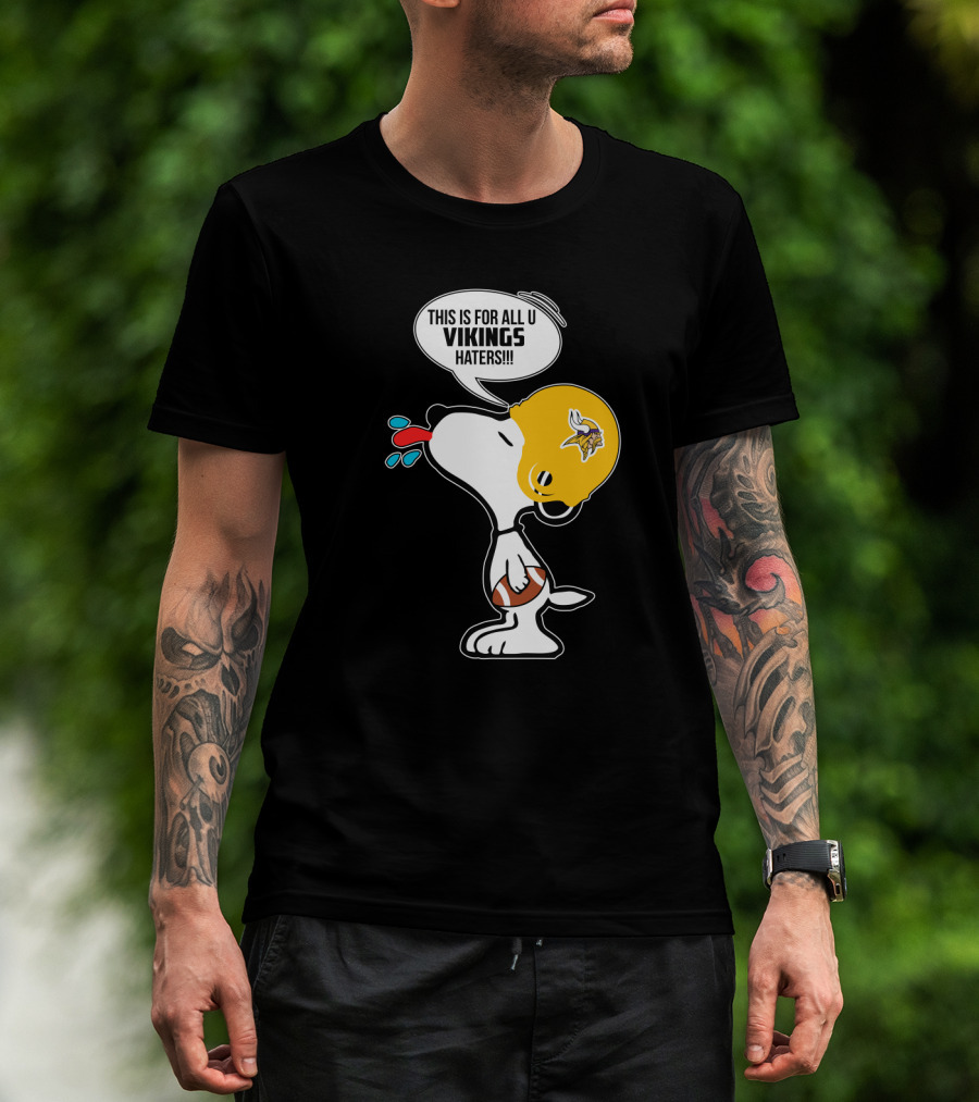 Snoopy Vikings Helmet Football Fans Haters T-Shirt