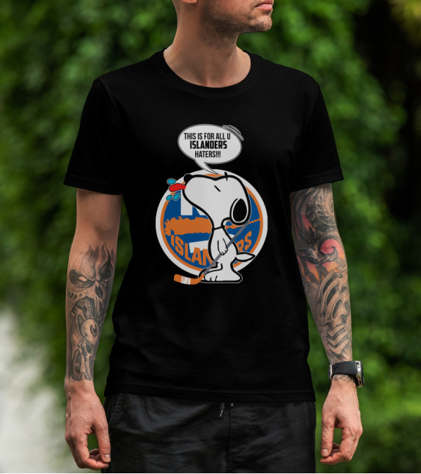 Snoopy Islanders Haters Cartoon With New York Islanders Hockey T-Shirt