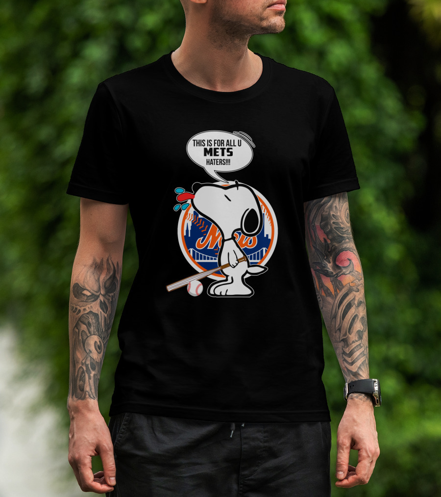 Snoopy New York Mets Fans Baseball Graphic - Mets Haters Speech Bubble T-Shirt